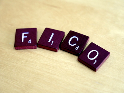 Scrabble game pieces spell out FICO